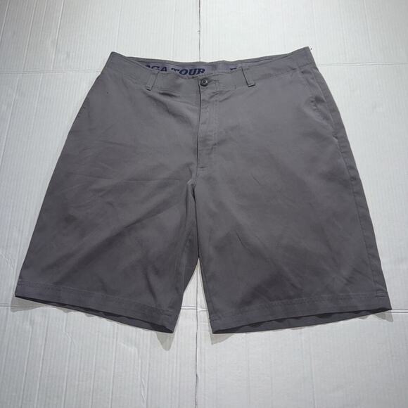 PGA Tour Men's 34 Performance Active Waistband Golf Gray Shorts - Picture 1 of 12